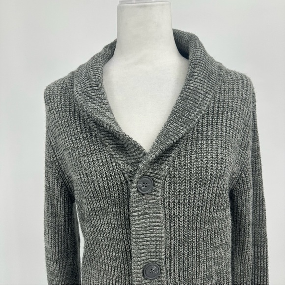 Carbon Long Sleeve Grey Cardigan Sweater Size Small - Picture 7 of 12